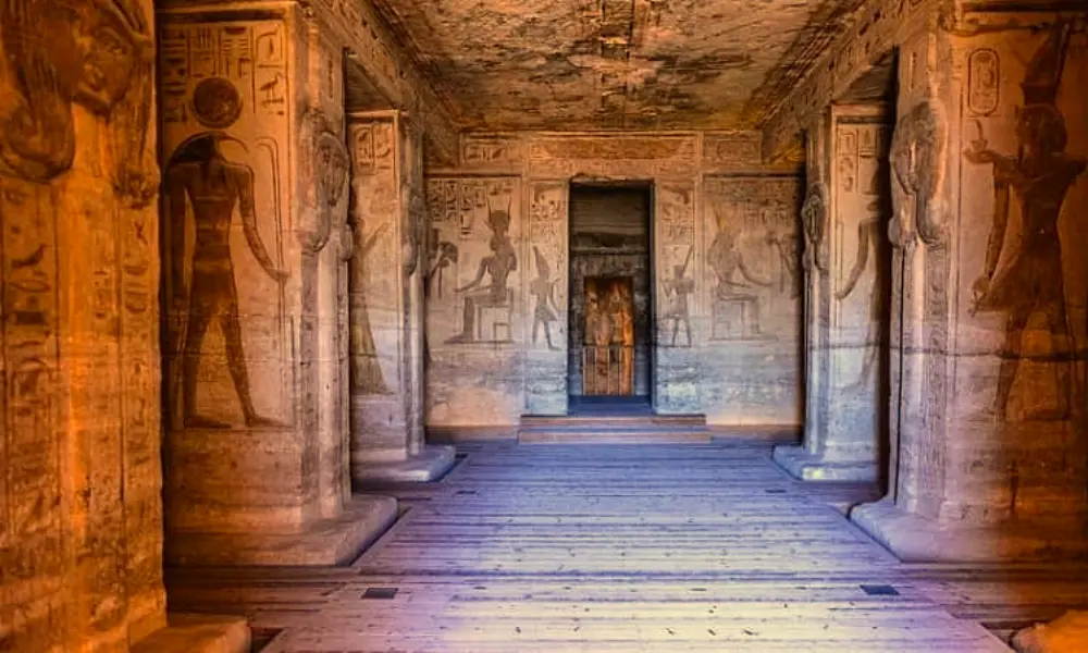 The Small Temple of Queen Nefertari inside look